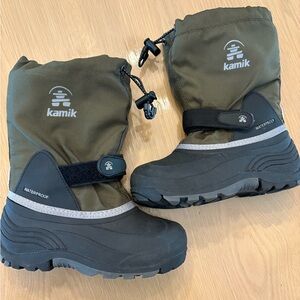 Kamik Olive and Black Waterproof Boots